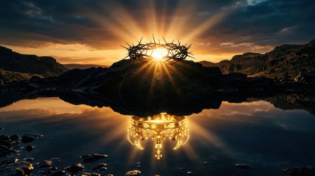 Mountain Lake Sunrise Reflection Landscape