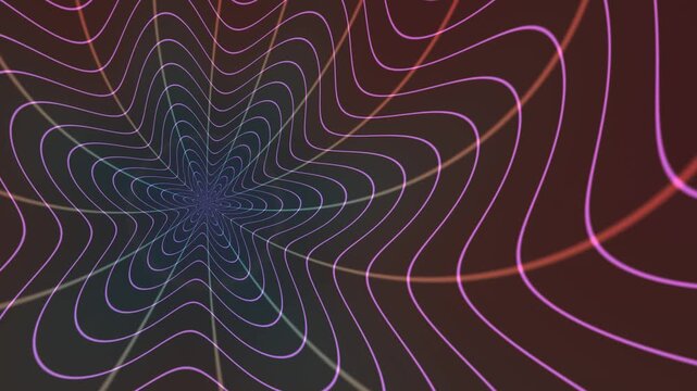 Swirling lines create a colorful tunnel effect in digital design