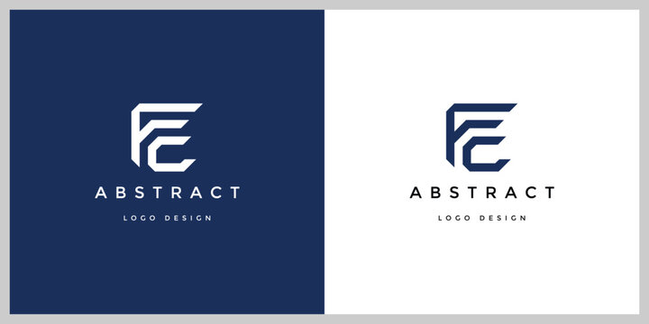 Initial letter CF FC Luxury Minimalist Elegant Monogram rounded shape design. Branding and Technology Logos. Flat Vector Logo Design Template Element. 