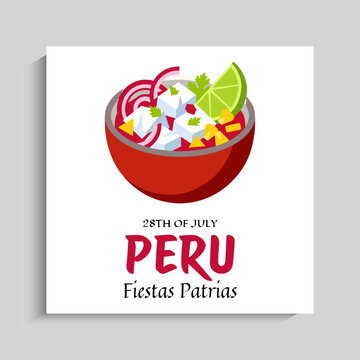 Fiestas Patrias de Peru Social Media Instagram Post Banner Template