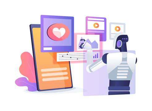 AI-Enhanced Content Performance Analytics abstract concept vector illustration.