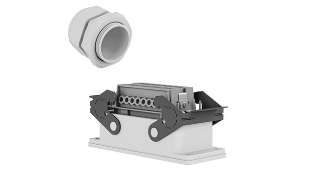 Industrial Heavy Duty Electrical Connector 3D Model &ndash; High Detail Mechanical Component