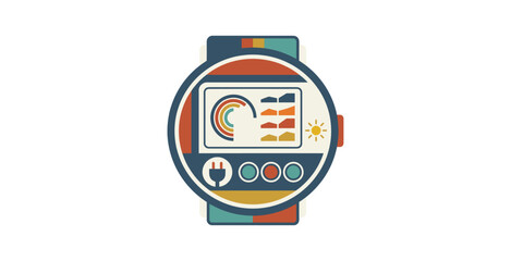 Naklejka premium Smartwatch Energy Monitoring Vector Illustration