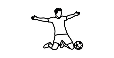 Soccer Player Goal Celebration Silhouette © set