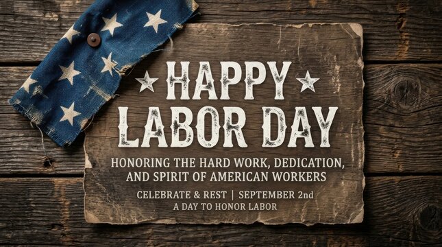 Happy Labor Day Patriotic Wooden Sign