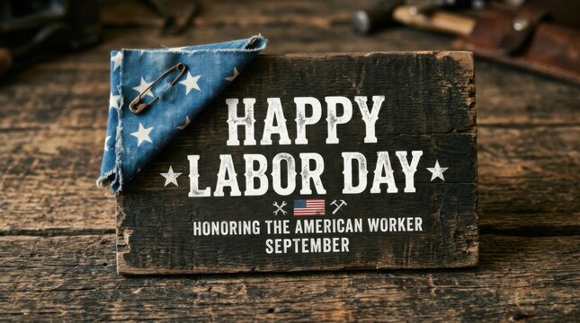 Happy Labor Day Rustic Sign