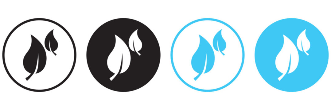 Two leaves icon. Leaf symbol. Nature organic isolated illustration. Vegetarian or vegan label. Green eco logo.