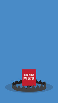 Buy now pay later, shopping advertising with trap