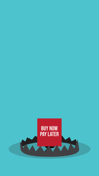 Buy now pay later, shopping advertising with trap