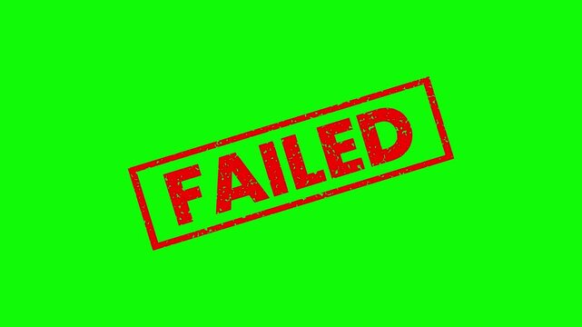 Rejection Stamp Failed Red Ink Graphic with Static Noise Transition for Chroma Key Video Editing 4k video