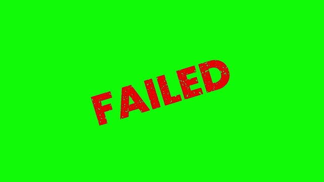 Grungy Red Failed Rubber Stamp Reveal Graphic over Chroma Key Green Screen 4k video