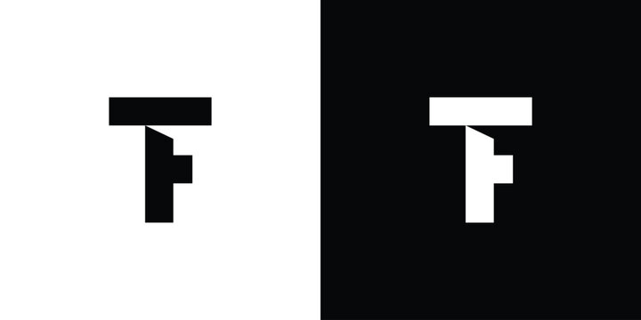 Unique and strong letter TF initials logo design