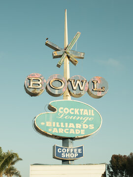 Surf Bowl vintage sign, Oceanside, California