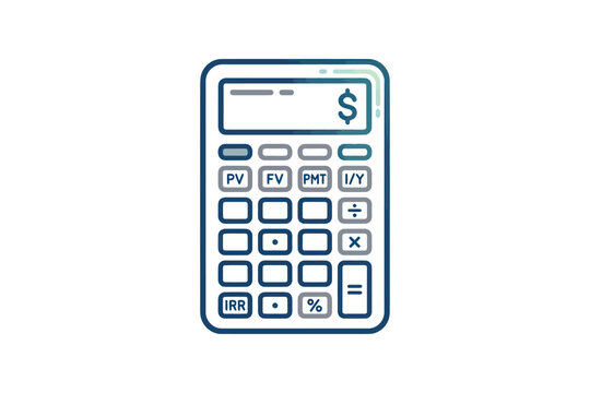 Financial Calculator Vector Illustration