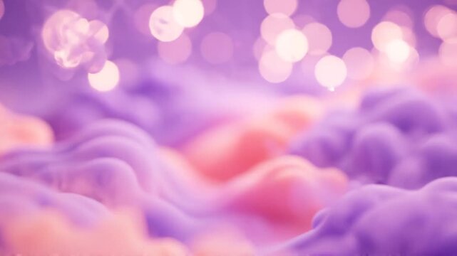 An Abstract Exploration of a Dreamy Landscape, Featuring Soft Curves and Blurred Bokeh Highlights in Shades of Lavender, Pink, and Purple that Evoke a Serene Atmosphere