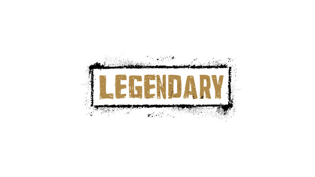 Legendary Stamp Label Grunge Typography Vector Isolated on Transparent Background