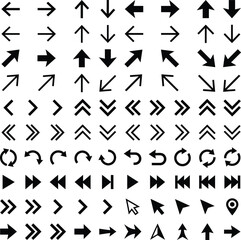 Obraz premium Minimalist Black Arrow Icons Vector Set for UI/UX Design