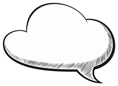 Hand Drawn Speech Bubble Graphic Isolated on White Background for Dialogue and Communication