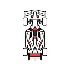 Obraz premium Formula 1 Racing Car Top View Vector Illustration