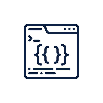 Coding Interface Icon with Braces and Code Lines