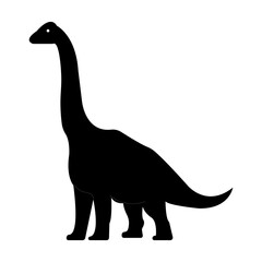 Brachiosaurus Silhouette on White Background Paleontology Illustration for Educational Resources © MSTTASMINAKTER