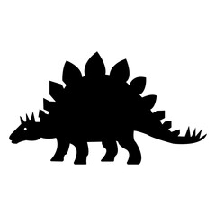Fototapeta premium Stegosaurus dinosaur silhouette on a white background prehistoric reptile illustration