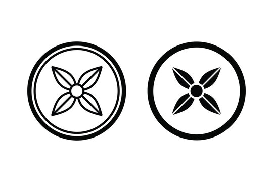 Four leaf clover and flower vector illustration line art minimalist design