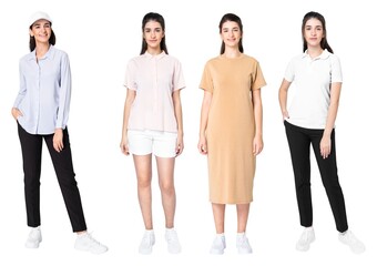 Obraz premium Casual fashion diverse outfits displayed