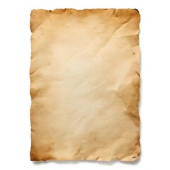 Fototapeta premium Old grunge vintage paper parchment texture isolated on white.