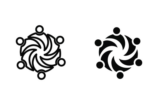 Spiral swirl vortex circles vector illustration line art minimalist design elements