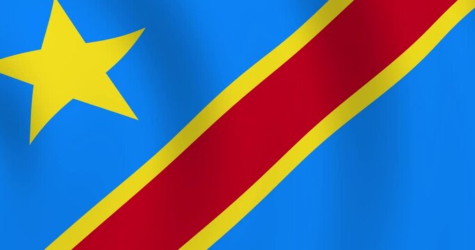 DR Congo national flag in 3D Animation for background use