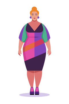 flat vector plus size fashion runway