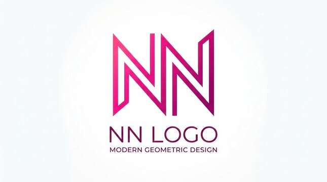 Geometric double letter N logo mark design featuring sharp lines and pink gradient color.