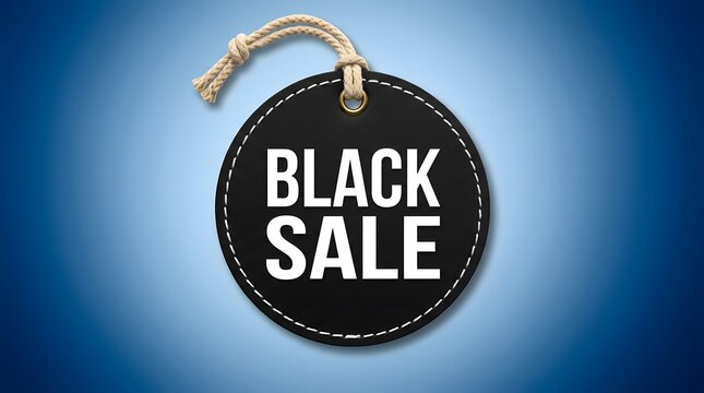 Black friday sale tag with rope hanger