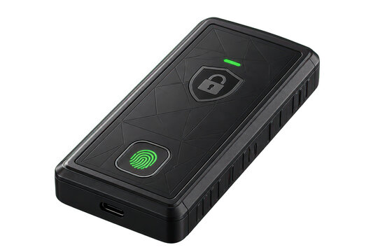 Portable biometric security device with fingerprint sensor