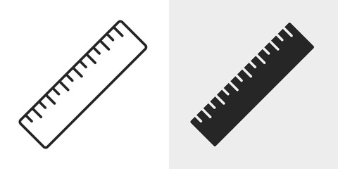 Fototapeta premium Ruler Tool Icon represents measuring dimensions and spacing.