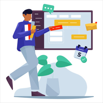 Business Planning and Task Management Workflow Illustration