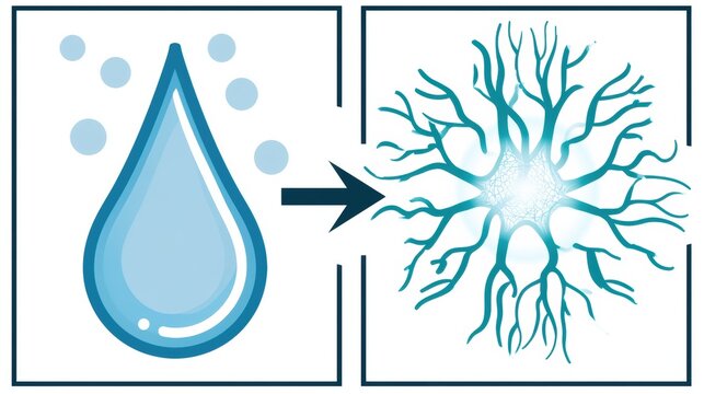 Cold water droplet leads to nerve activation glow showing parasympathetic response and health effects on the body through cold exposure.