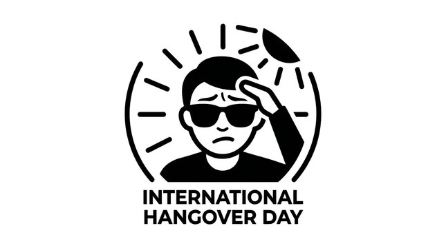 International Hangover Day Sunglasses Light Sensitivity Black Icon