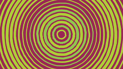 Naklejka premium Vibrant concentric circles create an optical illusion and a mesmerizing abstract pattern on a colorful background.