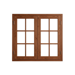 Obraz premium Double pane wooden window with grid design