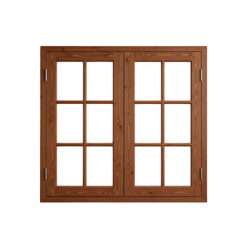 Double pane wooden window with grid design