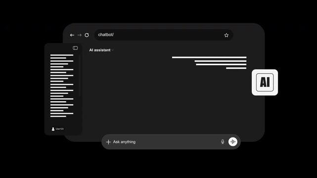 3D Artificial Intelligence Browser Interface Concept Animation | Alpha channel