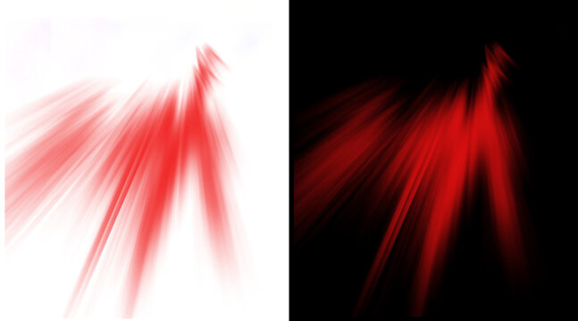 Abstract red light rays on black and white backgrounds, dynamic motion blur light leaks, cinematic glowing energy beams for overlay effects