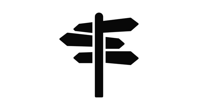 Directional Road Signpost Icon For Travel