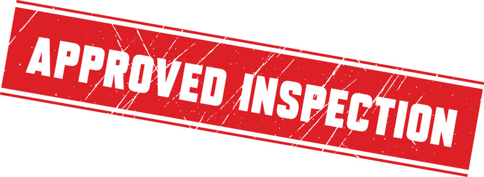 APPROVED: A professional red rubber stamp showing that an inspection has been officially verified and completed.