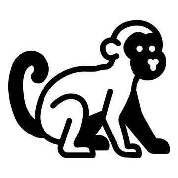 monkey glyph icon vector illustration isolated on white background