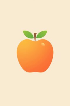 Simple orange apple fruit vector illustration