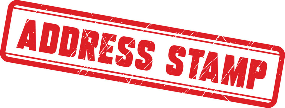 ADDRESS STAMP: A red rubber stamp with rectangular border for clear document and mailing identification purposes today