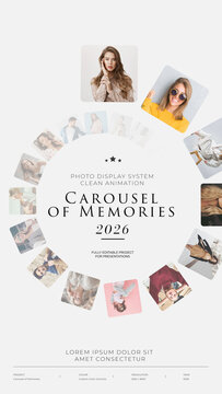 Spiral Memories Carousel. Vertical Stories Opener for Social Media.